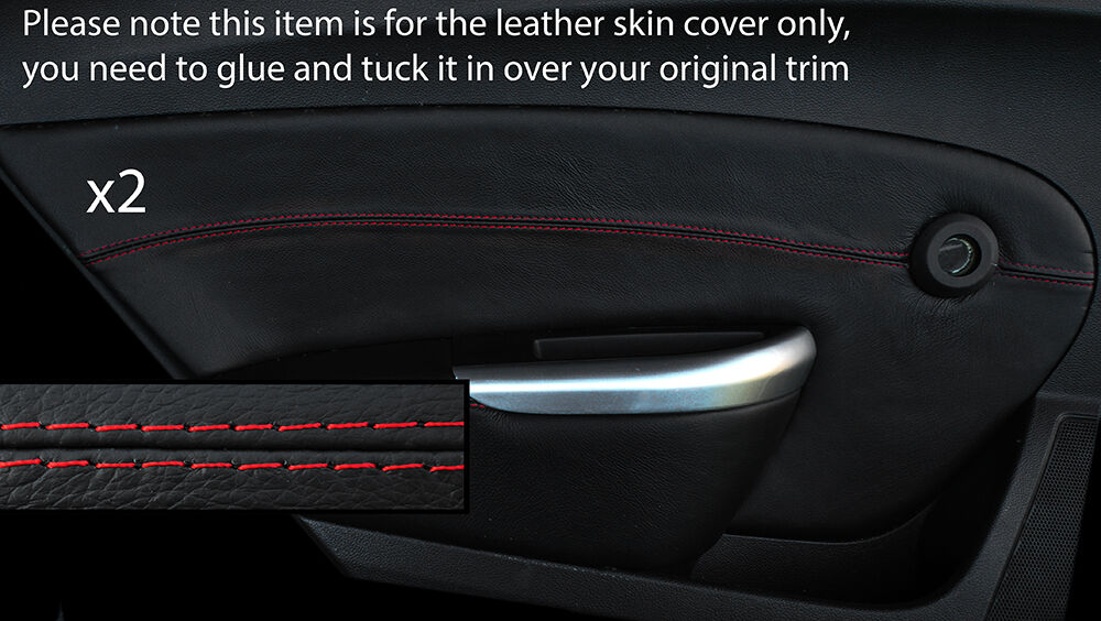 RED STITCH 2X REAR DOOR CARD COVERS FITS VAUXHALL OPEL ASTRA J MK6 09-15 5DR