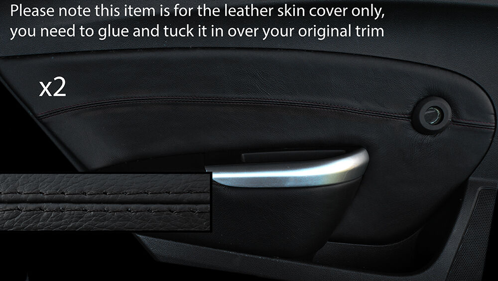 BLACK STITCH 2X REAR DOOR CARD COVERS FITS VAUXHALL OPEL ASTRA J MK6 09-15 5DR