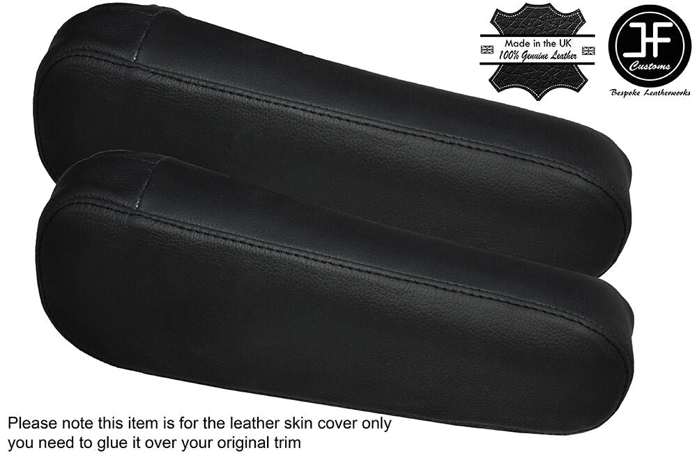 BLACK STITCH 2X SEAT ARMREST LEATHER COVERS FITS HONDA CRV CR-V 1995-2002