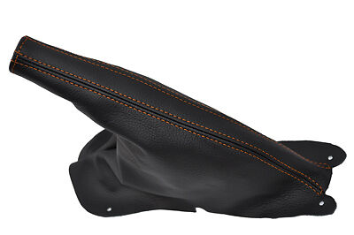 FITS FORD MUSTANG 94-04  E BRAKE LEATHER orange stitch CUSTOM NEW MADE IN UK