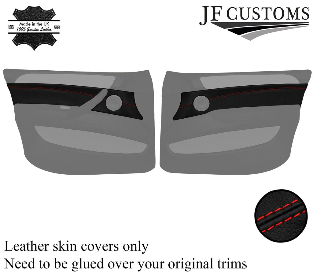 RED STITCH LEATHER 2X FRONT DOOR CARD TRIM COVERS FOR BMW X6 E71 E72 07-14