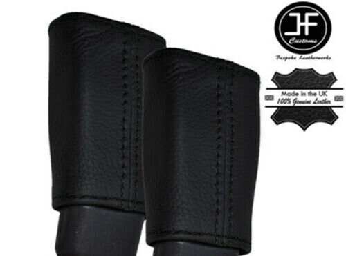 BLACK STITCHING 2X SEAT BELT REAL LEATHER COVERS FOR BMW 8 SERIES E31 1990-1999