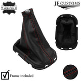 D RED STITCH LEATHER GEAR GAITER+PLASTIC FRAME FOR HYUNDAI ACCENT MK3 MC 05-11