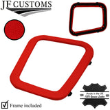 RED LEATHER GEAR SURROUND + PLASTIC FRAME FITS MITSUBISHI GTO 3000GT 89-01