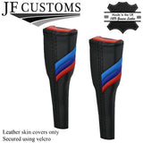 BLACK STITCH TRI STRIPE 2X SEAT BELT LONG COVERS FITS BMW 3 SERIES E30 84-92
