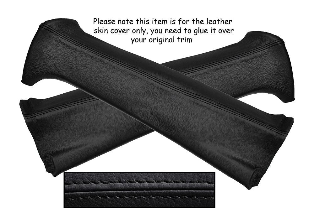 BLACK STITCH 2X B POST PILLAR LEATHER COVER FITS VW GOLF MK2 JETTA 83-92 3 DOOR