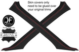 RED STITCH 2X A POST PILLAR SUEDE COVERS FITS HONDA PRELUDE MK4 1992-1996