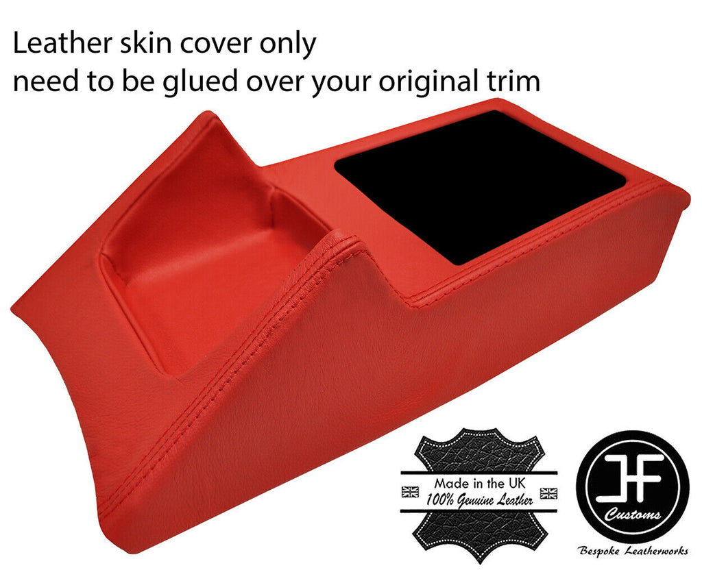 RED REAL LEATHER CONSOLE GEAR SURROUND COVER FOR FORD CORTINA MK5 1979-1982