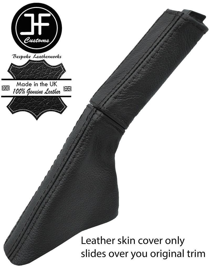 BLACK STITCHING REAL LEATHER HANDBRAKE GAITER +HANDLE COVERS FITS VOLVO 340 360
