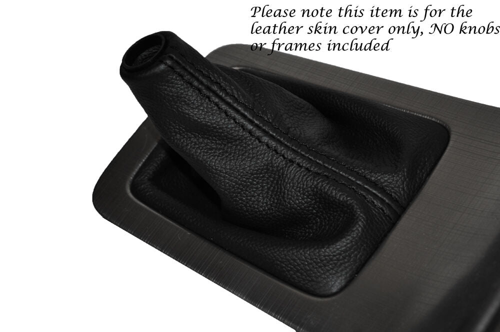 BLACK STITCHING LEATHER MANUAL GEAR GAITER FITS VOLVO S80 2006-2014 CUSTOM NEW