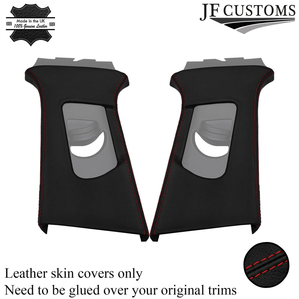 D RED STITCH LEATHER 2X UPPER B PILLAR COVERS FOR AUDI A3 RS3 8V 13-20 SALOON