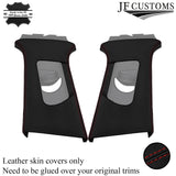 D RED STITCH LEATHER 2X UPPER B PILLAR COVERS FOR AUDI A3 RS3 8V 13-20 SALOON