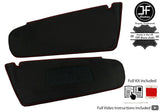 RED  CROSS STITCH 2X SUN VISOR LEATHER COVERS FITS HONDA CIVIC IX MK9 12-18