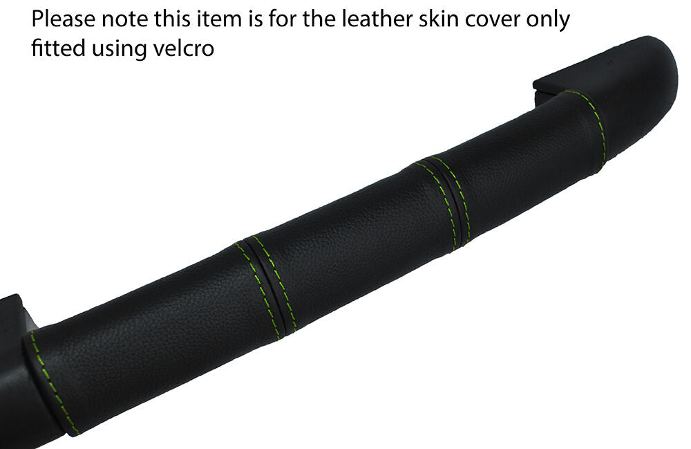 GREEN STITCH PASSENGER SIDE DASH HANDLE LEATHER SKIN COVER FITS VW BEETLE 98-11