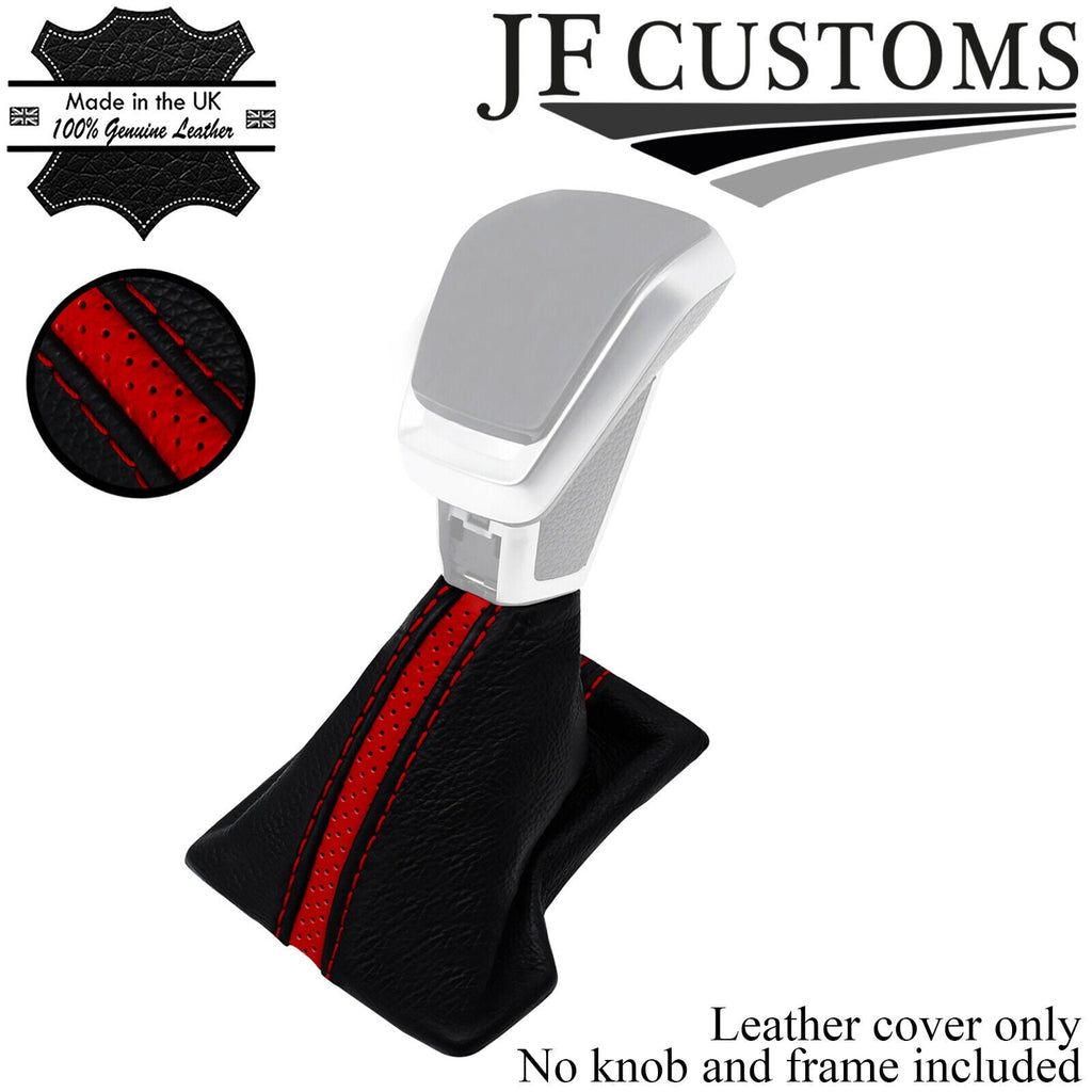 D RED STITCH LEATHER AUTO GEAR GAITER FOR SSANGYONG KORANDO MK4 19-21 JF2