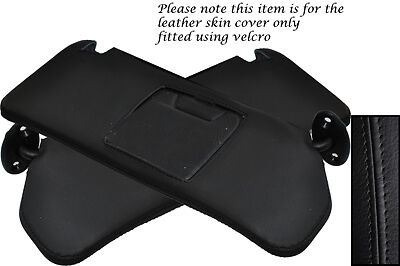 BLACK STITCHING FITS SUZUKI VITARA 1988-1998 2X SUN VISORS LEATHER COVERS ONLY