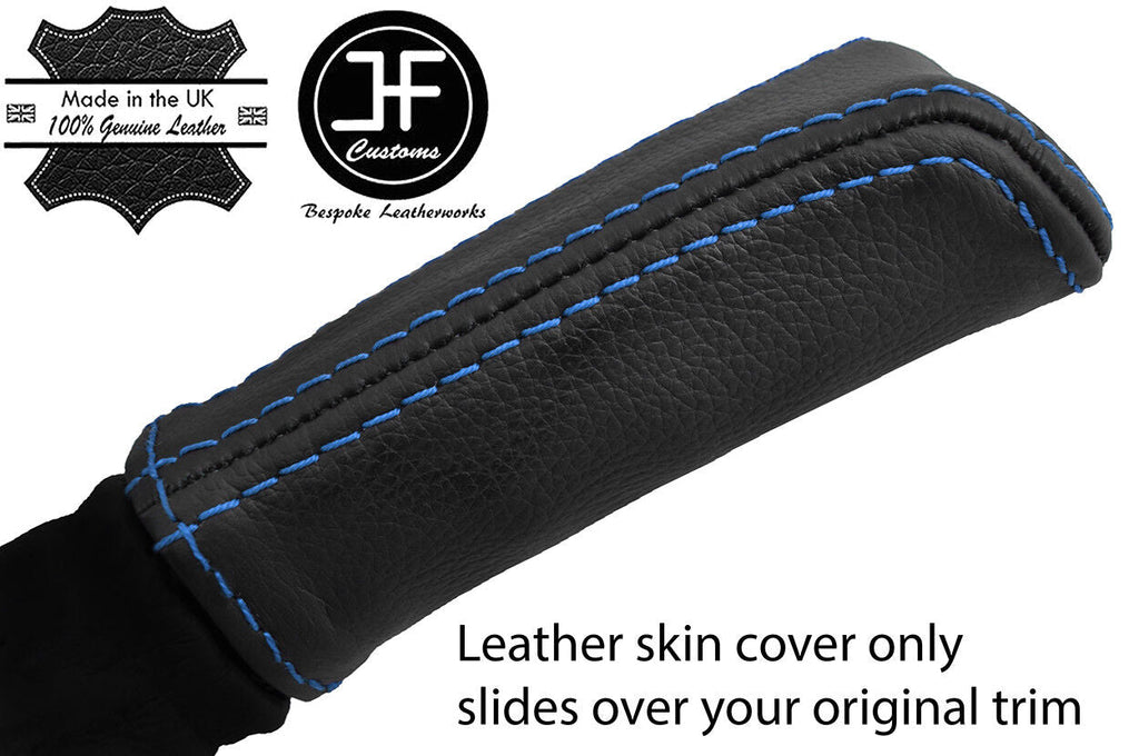 BLUE STITCH HANDBRAKE HANDLE LEATHER COVER FITS DEFENDER 90 110 83-06 STYLE 2