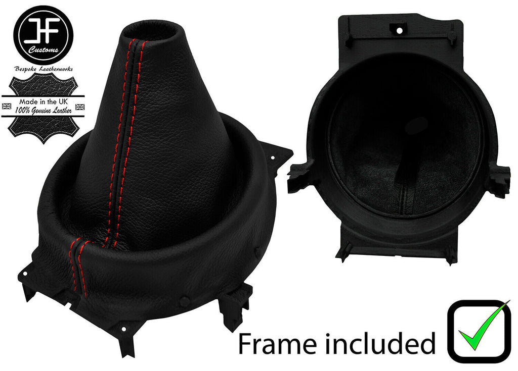 RED STITCH MANUAL LEATHER GEAR GAITER +PLASTIC FRAME FOR MITSUBISHI ASX 10-17