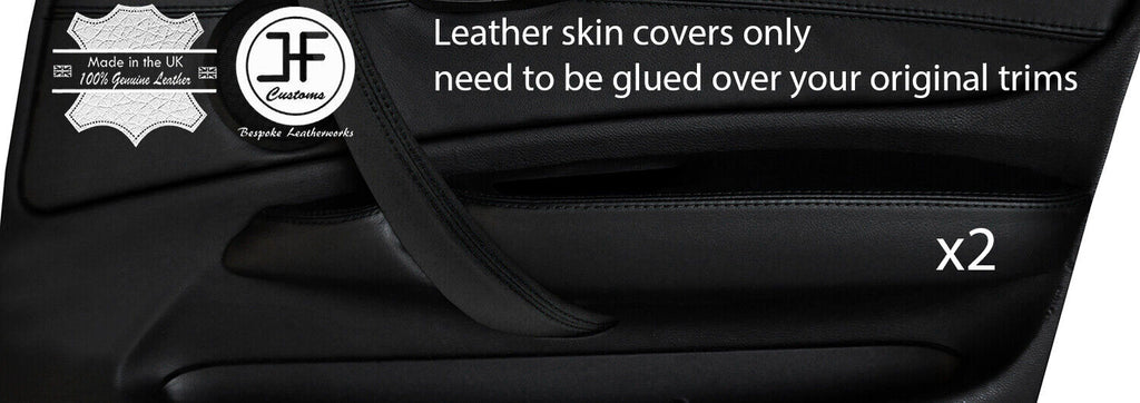 BLACK STITCH 2X FRONT DOOR ARMREST TRIM LEATHER COVERS FOR BMW 1 E87 2004-2012