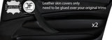 BLACK STITCH 2X FRONT DOOR ARMREST TRIM LEATHER COVERS FOR BMW 1 E87 2004-2012