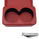 D RED LEATHER COVERED CONSOLE CUP HOLDER TRIM FITS MERCEDES W126 S CLASS 79-91