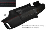 RED STITCH 2X B PILLAR PANEL LEATHER SKIN COVERS FITS LOTUS ELAN M100 89-95