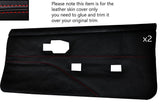 RED STITCH 2X FRONT FULL DOOR CARDS SKIN COVERS FITS PONTIAC FIREBIRD 90-92