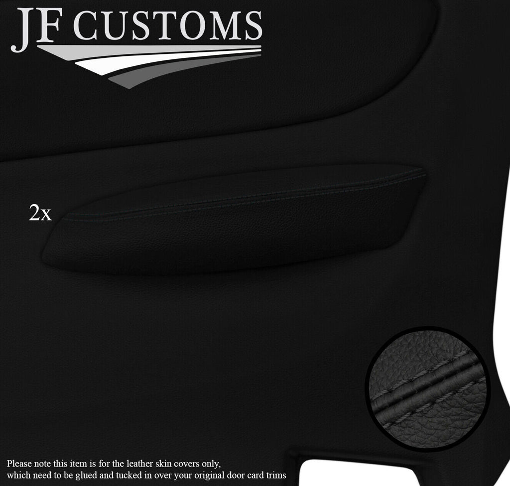 BLACK STITCH 2X REAR DOOR ARMREST LEATHER COVER FOR BMW E88 CONVERTIBLE 07-13