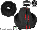 RED STITCH REAL LEATHER SMG GEAR GAITER+PLASTIC FRAME FOR BMW E46 99-05