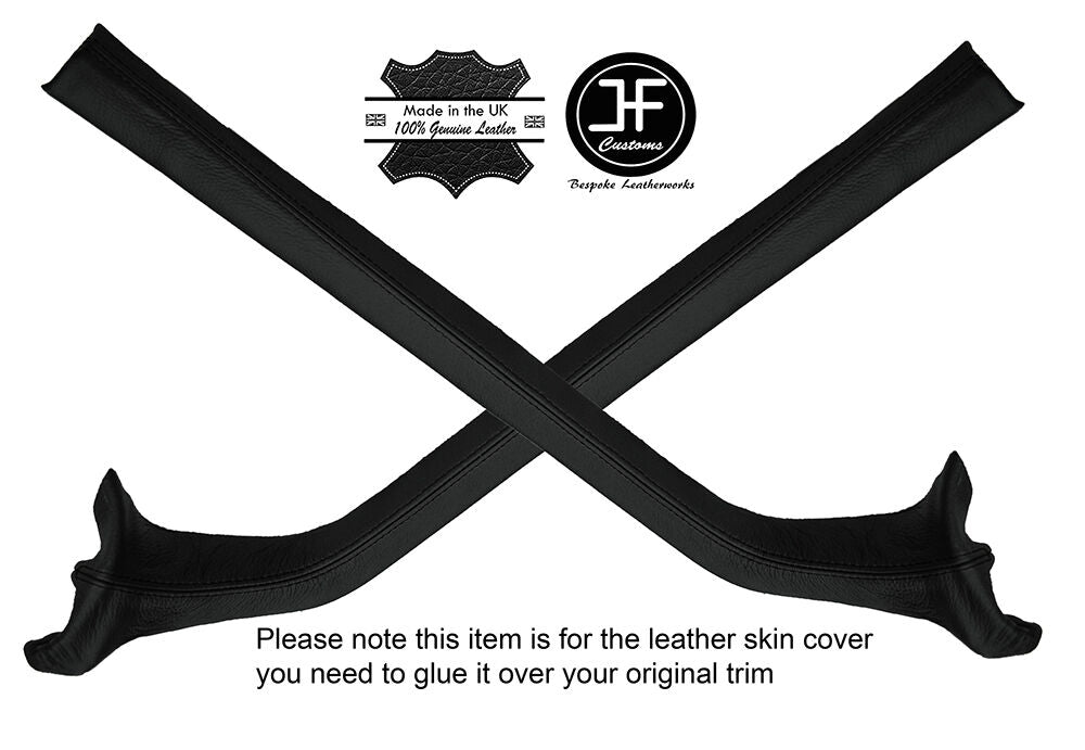 BLACK STITCH 2X DOOR A PILLAR TRIM LEATHER COVERS FITS DELOREAN DMC-12 81-83