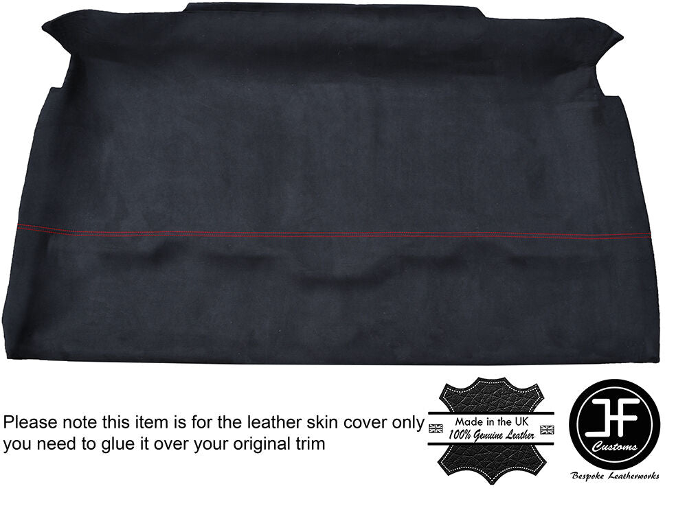 RED STICH ROOF HEADLINING LUXE SUEDE COVER FITS DEFENDER 90 SINGLE TRUCK CAB