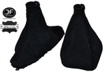 BLACK STITCH GEAR-HANDBRAKE GAITER FITS ALFA ROMEO BRERA 05-10 GENUINE SUEDE