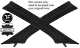 BLACK STITCH 2X A POST PILLAR SUEDE COVERS FITS BMW 5 SERIES E39 1995-2003