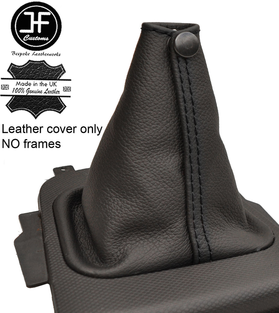 BLACK STITCHING MANUAL LEATHER GEAR GAITER FITS SSANGYONG KORANDO 2010-2017