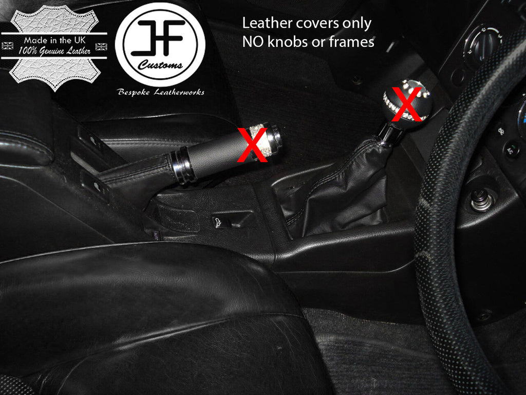 BLACK STITCH MANUAL LEATHER GEAR & HANDBRAKE GAITER FITS DAIHATSU COPEN 02-11