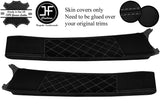 GREY DIAMOND STITCH DOOR SILL LTHR+LUXE SUEDE COVERS FOR LOTUS ELISE S2 01-06