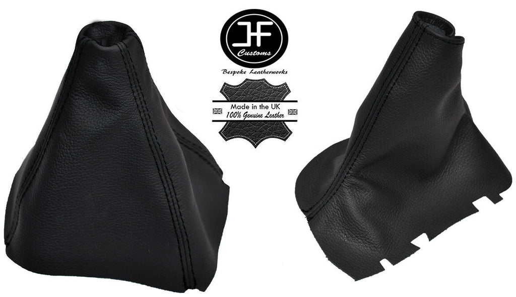BLACK STITCH FITS VOLVO S60 2000-2007 GEAR STICK HANDBRAKE GAITER LEATHER