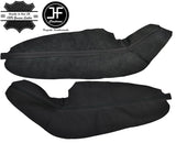 BLACK STITCH 2X REAR DOOR HANDLE ARMREST LEATHER COVER FOR AUDI A3 04-12 5DOOR