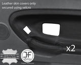 BLACK STITCH 2X FRONT DOOR HANDLE LEATHER COVERS FITS BMW E36 SALOON TOURING