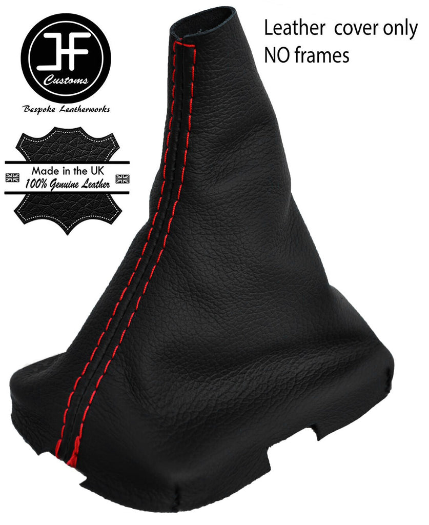 RED STITCHING REAL LEATHER MANUAL GEAR GAITER FITS VOLVO S40 V50 2004-2012