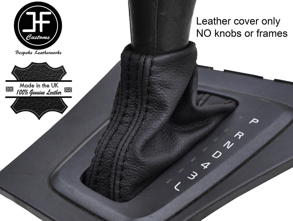 BLACK STITCH TOP GRAIN LEATHER AUTOMATIC GEAR GAITER FITS VOLVO V70 S60 00-04