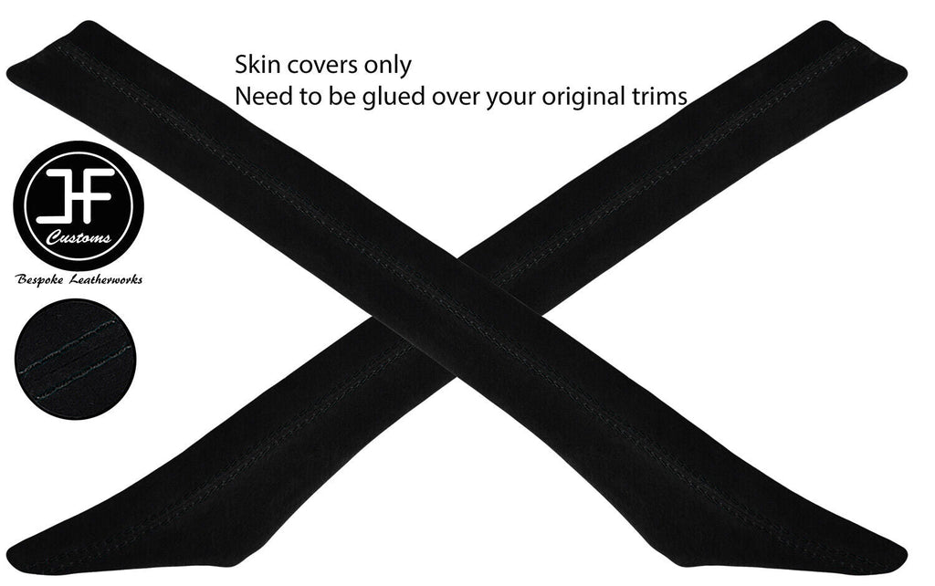 BLACK STITCH 2X A PILLAR SUEDE COVERS FOR BMW 8 SERIES E31 1990-1999 CUSTOM NEW