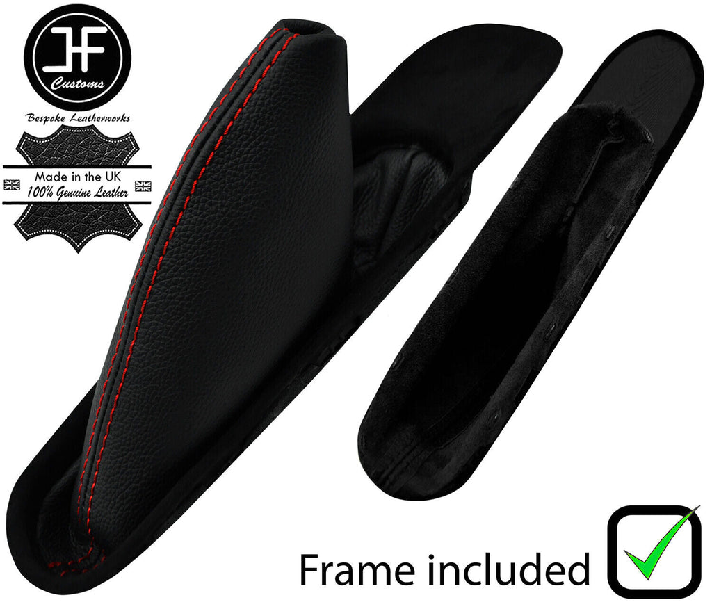 RED STITCH LEATHER SUEDE HANDBRAKE GAITER+FRAME FOR MINI R55 R56 R57 07-14