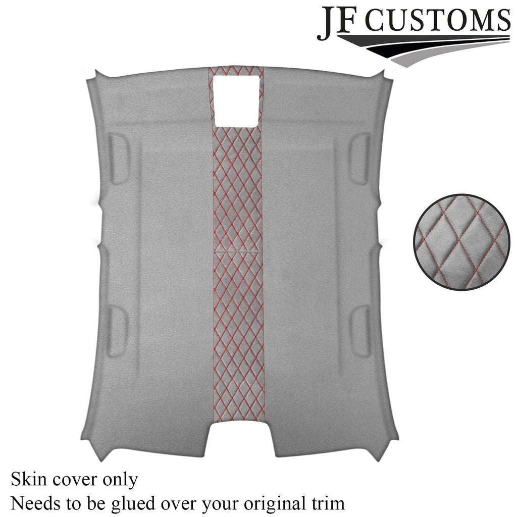 DSG2 RED STITCH L GREY SUEDE HEADLINER COVER FOR BMW F30 11-19 SALOON 5DR