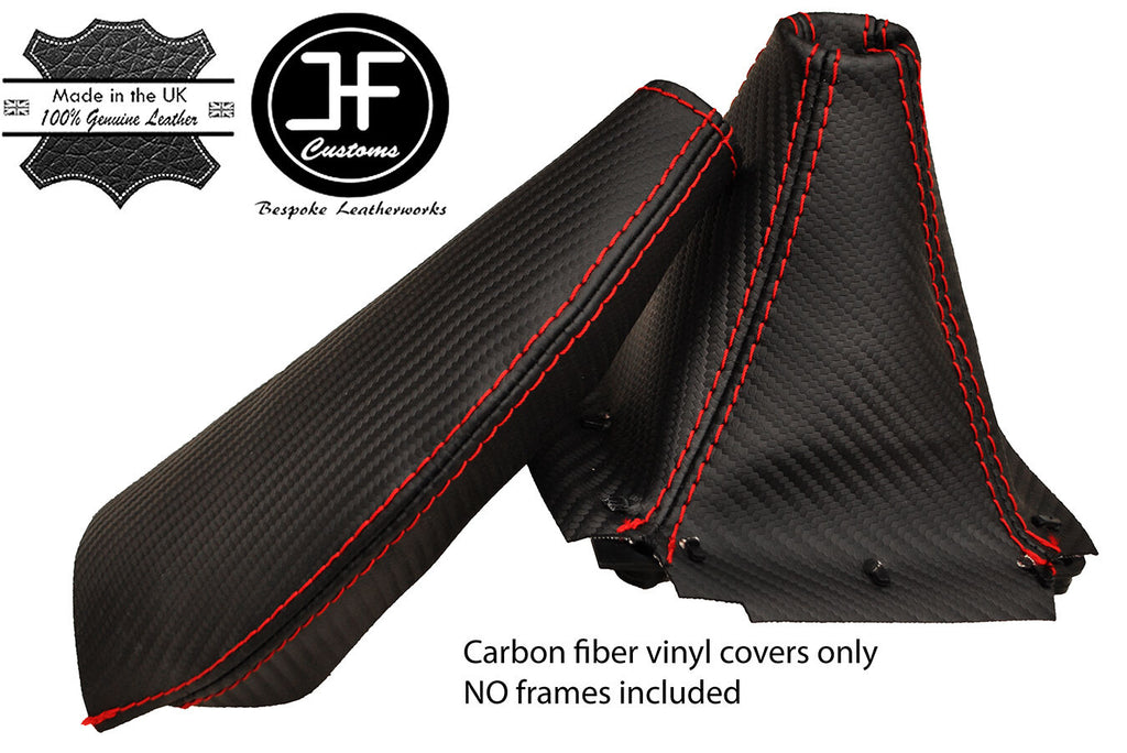 RED STITCH CARBON VINYL GEAR HANDBRAKE GAITER FITS MAZDA MIATA MX5 MK1 90-97
