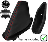RED STITCH LEATHER HANDBRAKE GAITER+PLASTIC FRAME FOR BMW MINI F55 F56 14-18