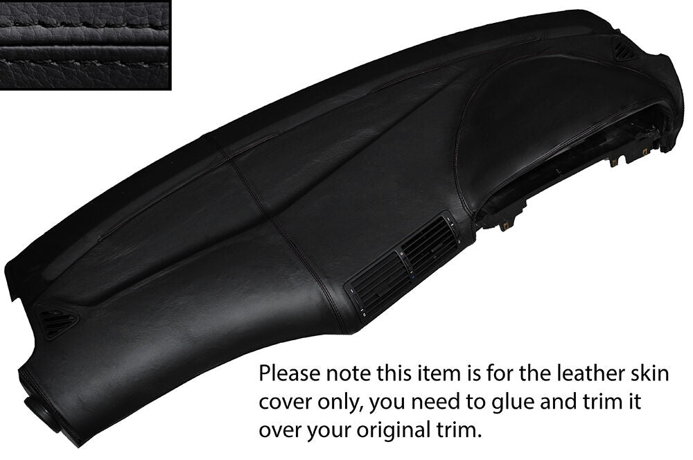 BLACK STITCH TOP DASH DASHBOARD LEATHER SKIN COVER FITS BMW 5 SERIES E39 95-03