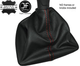 RED STITCHING MANUAL LEATHER GEAR GAITER FITS FIAT QUBO 2008-2015 CUSTOM NEW