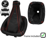 RED STITCH LEATHER MANUAL GEAR GAITER+PLASTIC FRAME FOR FIAT 500X 500 X 15-19