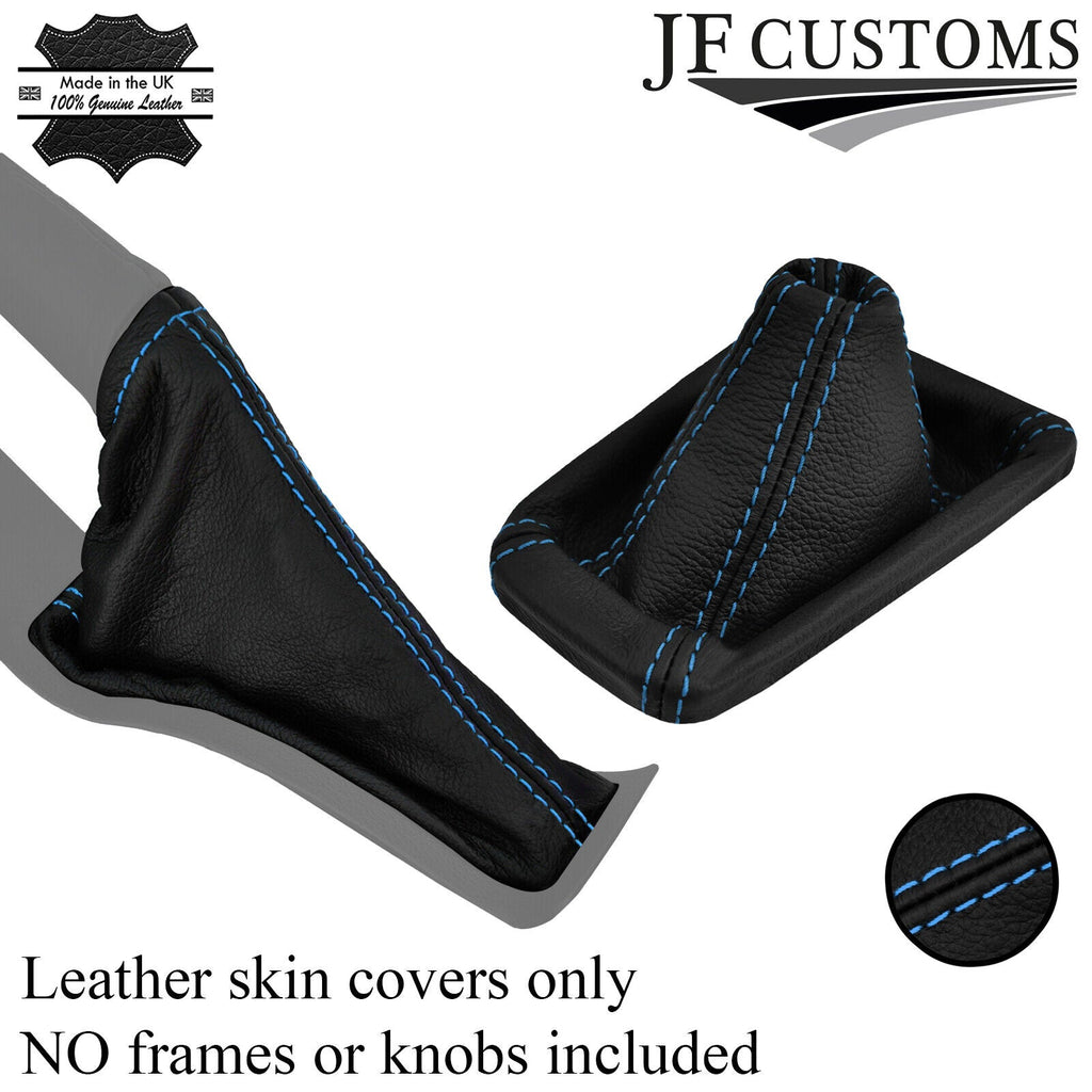 L BLUE STITCH ITALIAN LEATHER GEAR HANDBRAKE GAITER COVERS FOR FORD FOCUS 14-18